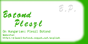 botond pleszl business card